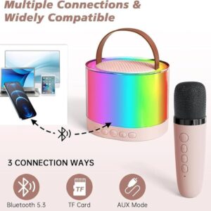 Portable Mini Bluetooth Speaker Set with Dual Wireless Microphones (Single Microphone) (1 month warranty)