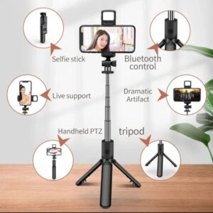 Q07 Bluetooth Selfie Stick & Desktop Tripod Stand with Wireless Remote